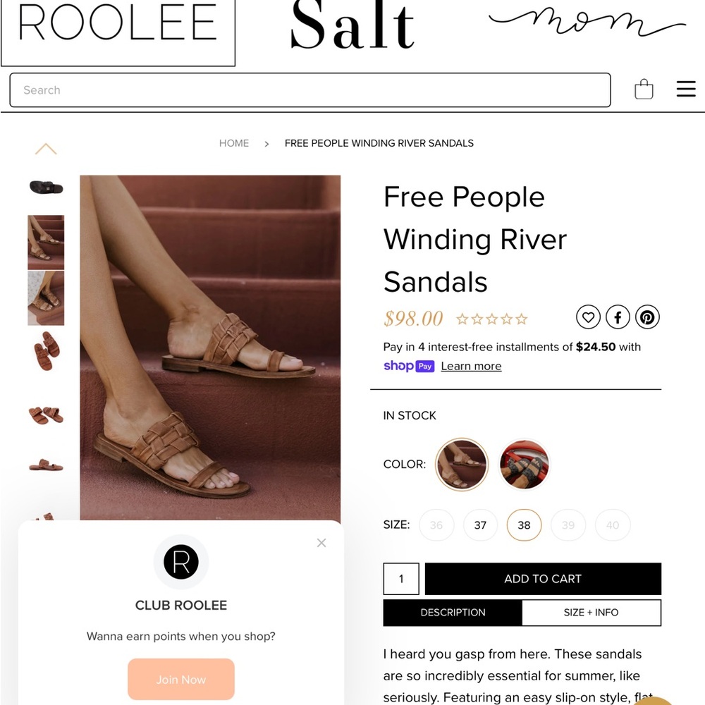 New in box free people slide on leather sandals